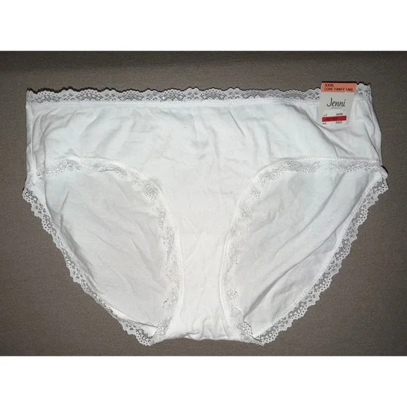 Jenni Intimates Women's Lace Trim Panty White & Navy Blue Size XXXL Lot of 2 NWT - Picture 5 of 9